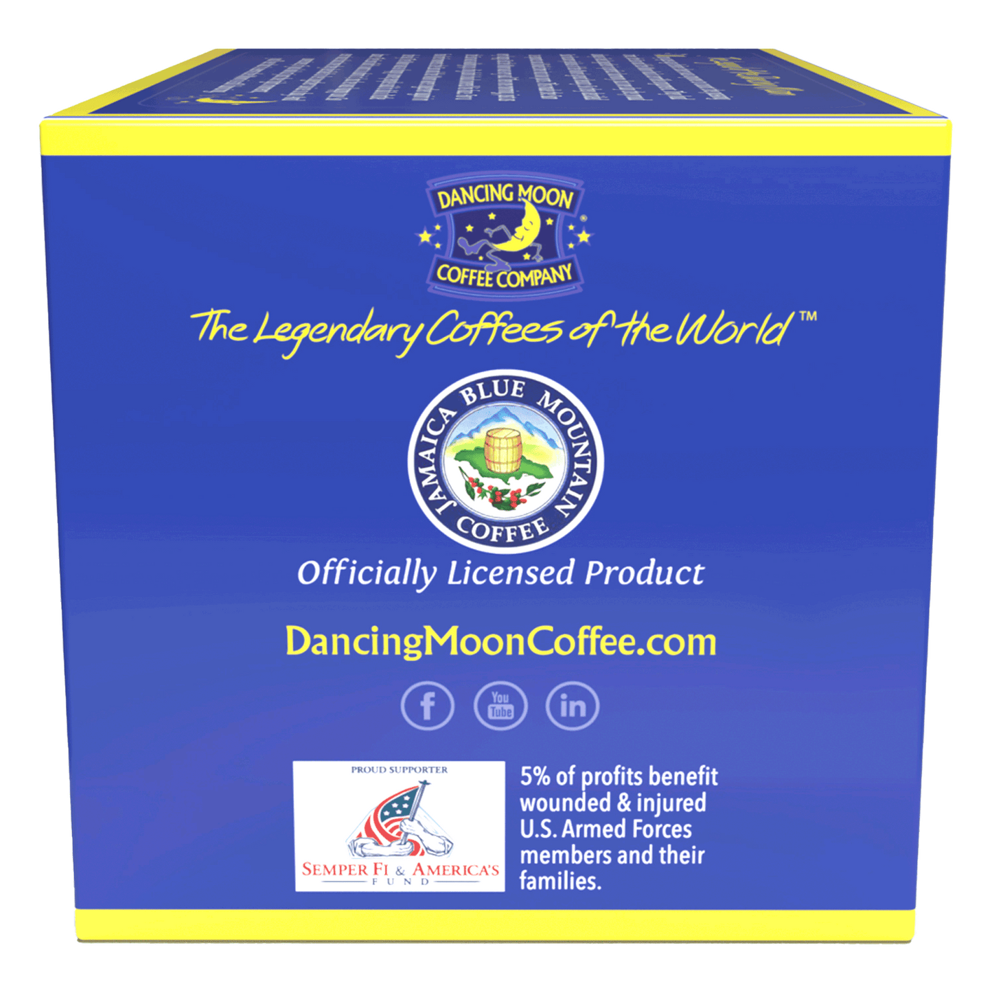 JAMAICA BLUE MOUNTAIN® Premiere Blend, Single Serve Pods, 12 CT Box-side of box
