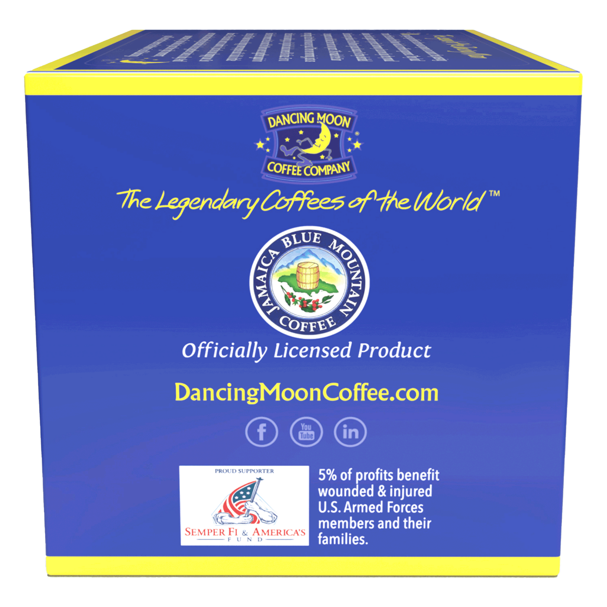 JAMAICA BLUE MOUNTAIN® Premiere Blend, Single Serve Pods, 12 CT Box-side of box