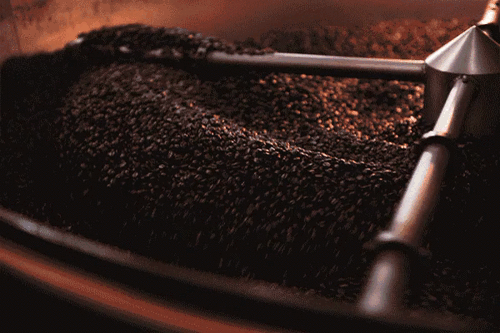 coffee beans roasting in roaster
